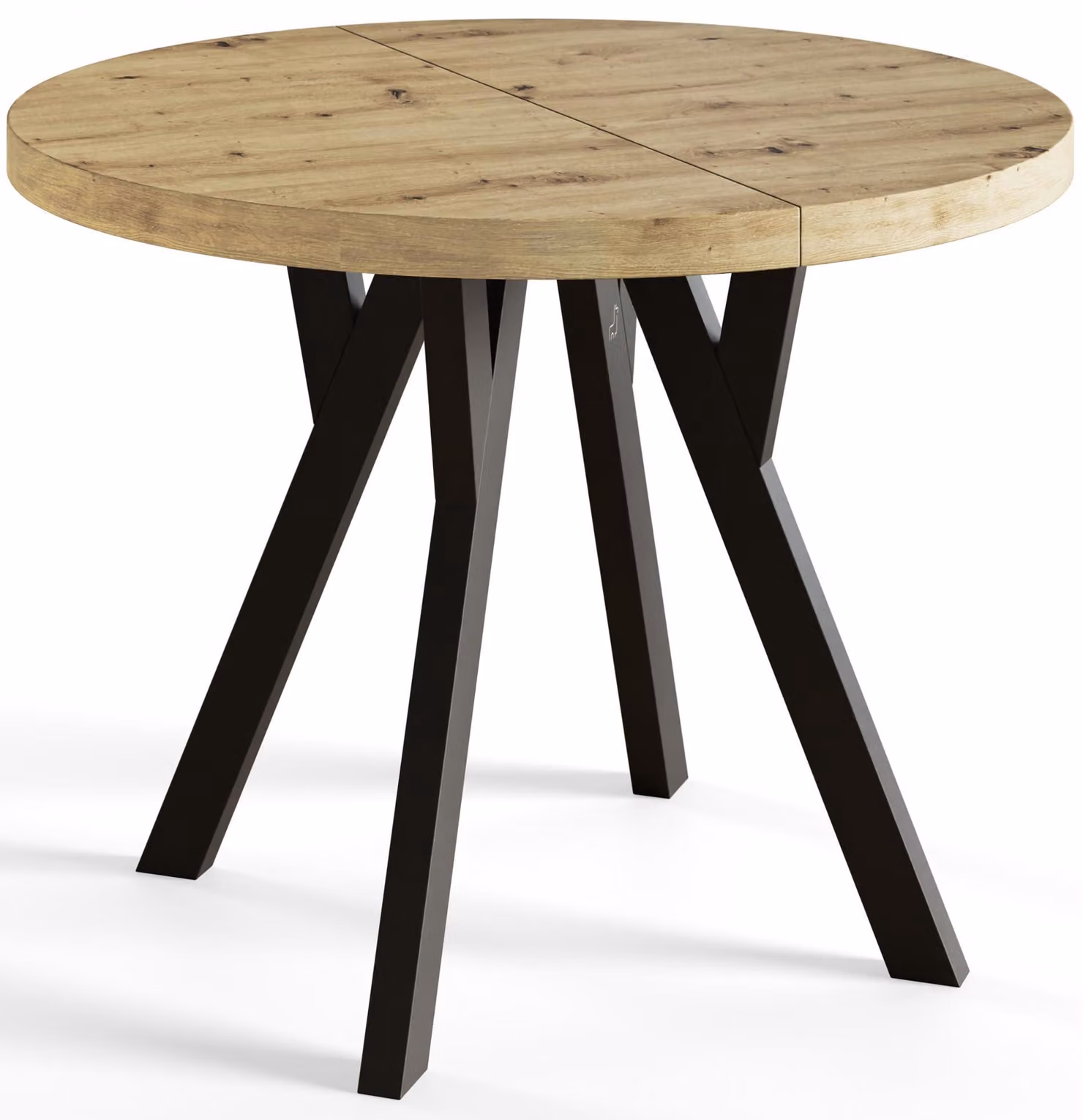 Alpi Moebel, Tavolo da Pranzo, Tavolo per Mangiare Allungabile, Diametro da 90 cm, Artisan, Collezione Ovo