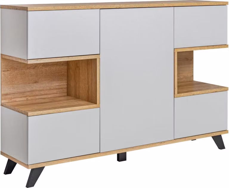 Cassettiera MAMBRA - rovere riviera / grigio perla