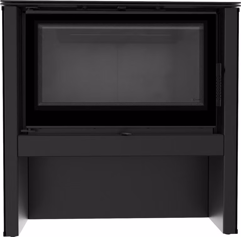 Stufa a legna in acciaio JUNO 12 kW Ø 160 pannello nero Thermotec