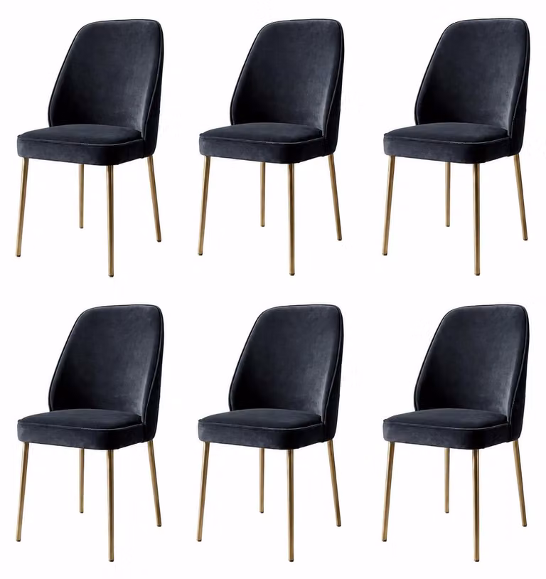 Sedie, stile moderno, colore blu, comode, pratiche, ideali per la sala da pranzo, imbottite