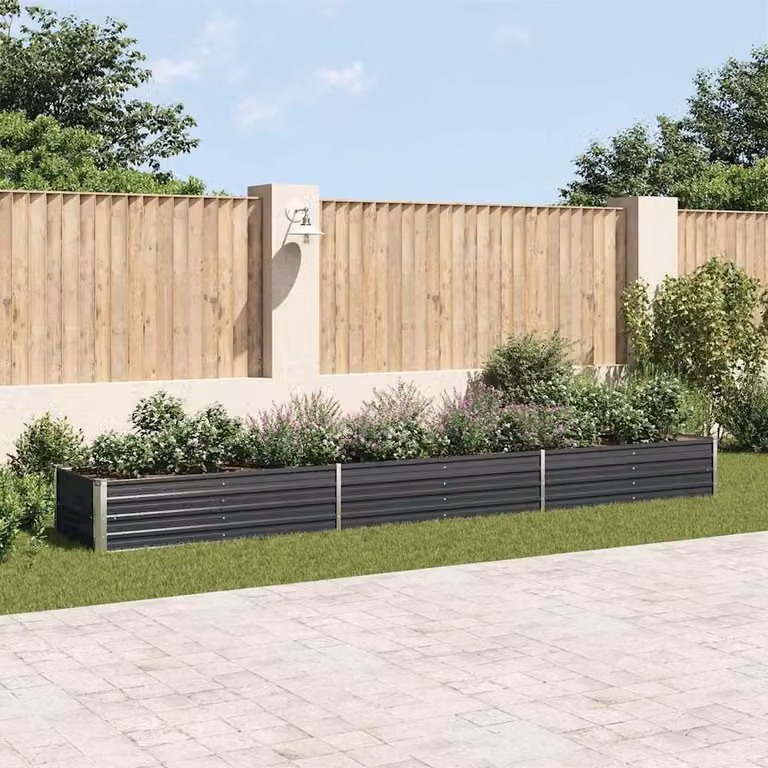 Letto rialzato vidaXL in acciaio zincato antracite L: 480 cm, P: 80 cm, H: 45 cm