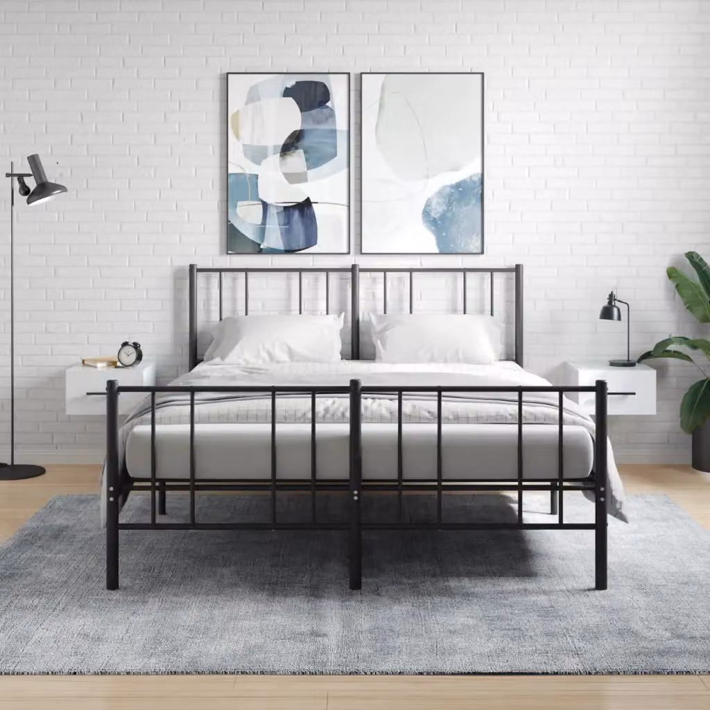 Set di 2 comodini da muro vidaXL bianchi in stile moderno L/P/H: 35 x 35 x 20 cm