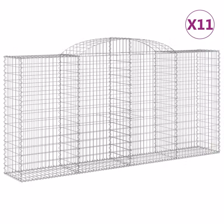 Cesti Gabbioni ad Arco 11 pz 300x50x140/160 cm Ferro Zincato