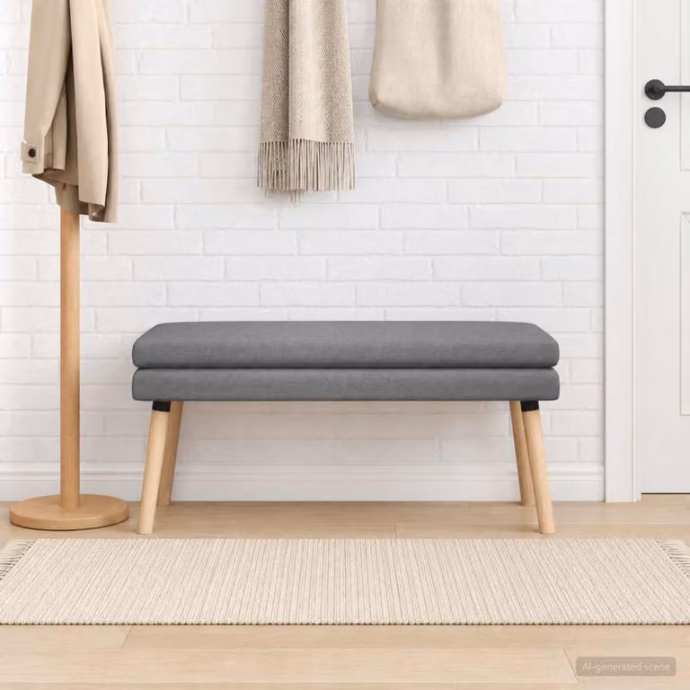 Panchina a doppio strato vidaXL in legno e tessuto Grigio Scuro L: 110 cm, P: 40 cm, H: 47 cm