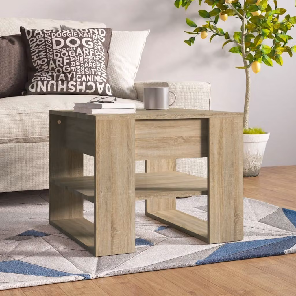 Maison Exclusive - Tavolino in rovere Sonoma 55,5x55x45 cm in materiale derivato dal legno