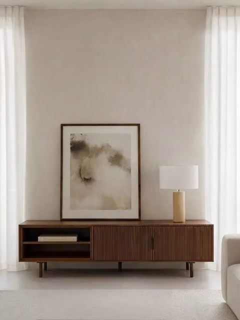 Mobile TV Moena 180 in legno massello mango Kenay Home L: 180 cm, P: 44 cm