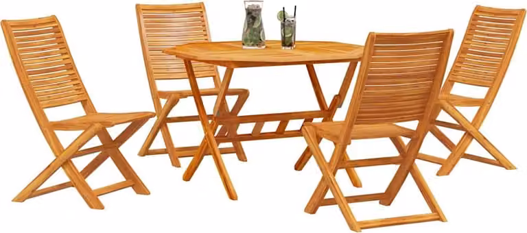 Set da Pranzo per Giardino 5 pcs Marrone