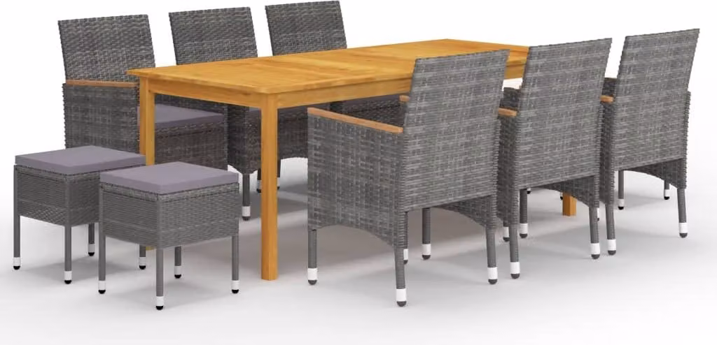 Maison Exclusive - Set da pranzo da giardino da 11 pezzi, grigio