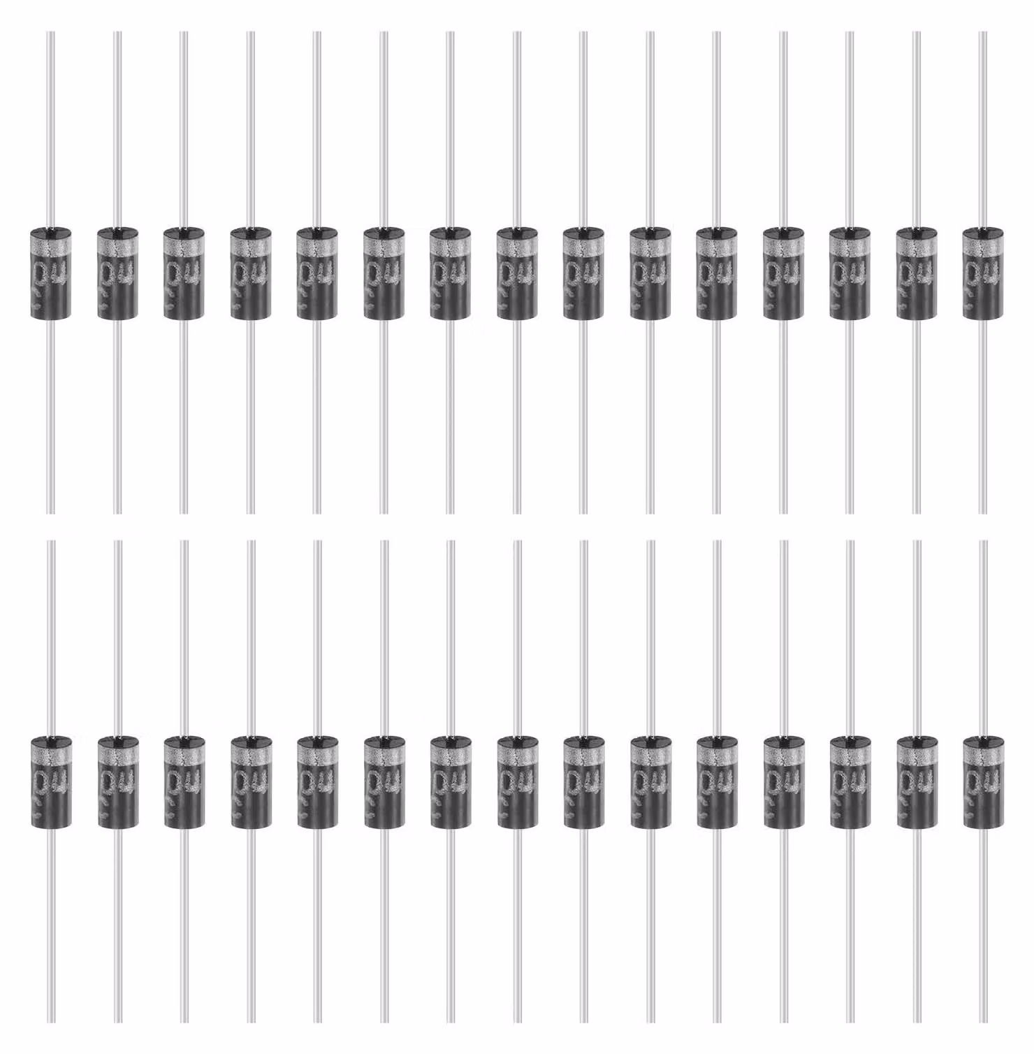 30 diodi raddrizzatori 1N4004, 1A, 400V, con package DO-41, adatti per caricabatterie e alimentatori industriali