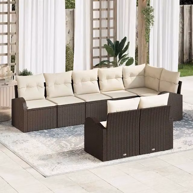 Set Divano da Giardino 8 pz 8-Numero di posti polyrattan 3346088