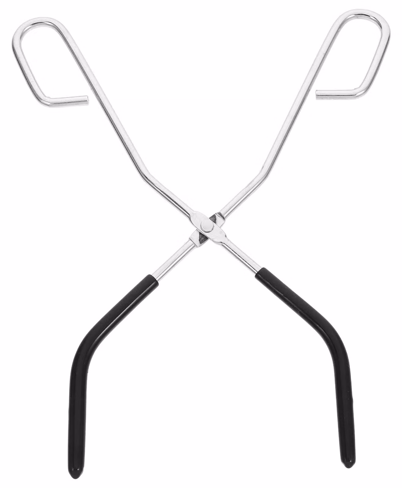 Pinza da laboratorio in ferro, curva, 26 cm, color argento