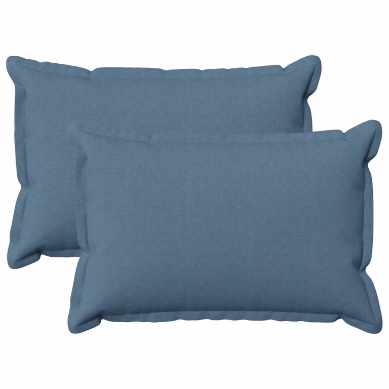 Set di 2 cuscini vidaXL HOUTEN blu jeans in lino con fodera lavabile