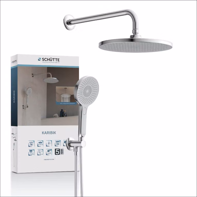 SCHÜTTE KARIBIK Set completo per doccia, cromato/grigio chiaro, per la doccia