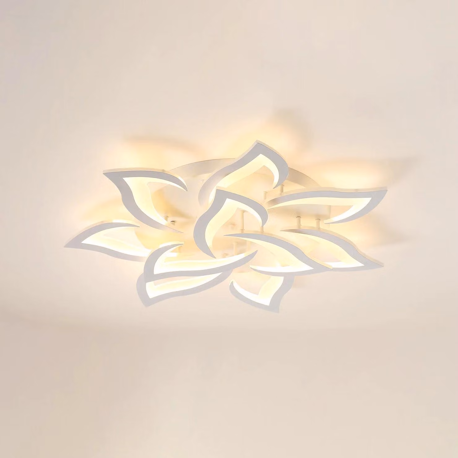 Lampada a soffitto a LED a forma di fiore - Modello A7703 - Design moderno - Bianco - Adatta per ambienti da 15 a 30 m² - 220 V - Non dimmerabile