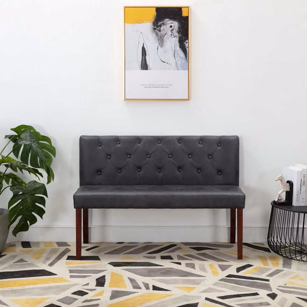 vidaXL Panca Grigia in Similpelle Scamosciata L: 120 cm – 1