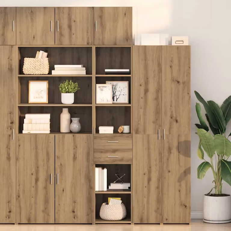 Credenza moderna vidaXL in rovere marrone con cassetto, L/P/H: 40 x 42,5 x 185 cm