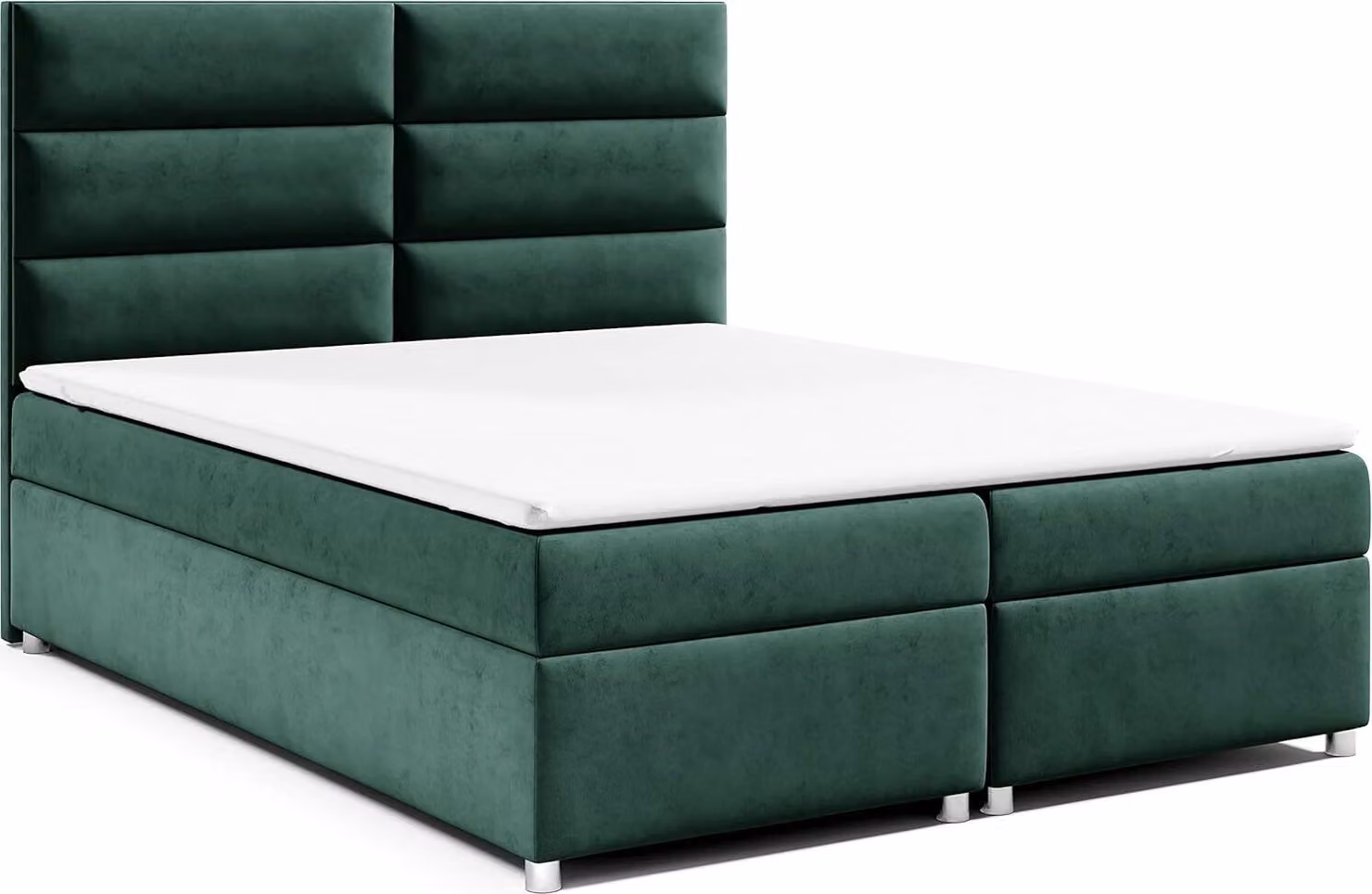 Best for Home Letto boxspring con contenitore Trinity K-4 Materasso a molle Bonell incl. topper, con consegna 200x200-verde