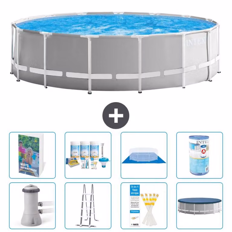 Struttura per piscina a forma di prisma - 457x122 cm - composta da 7 elementi - modello S556