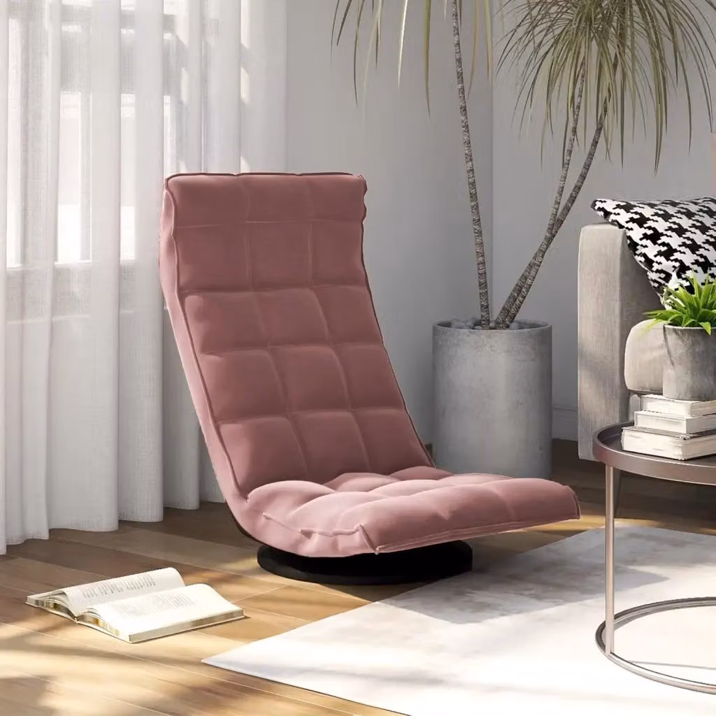 Sedia da Gaming Girevole 360 in Velluto Rosa con Ruote per Home Office e Design Moderno CFW3607902 – 2