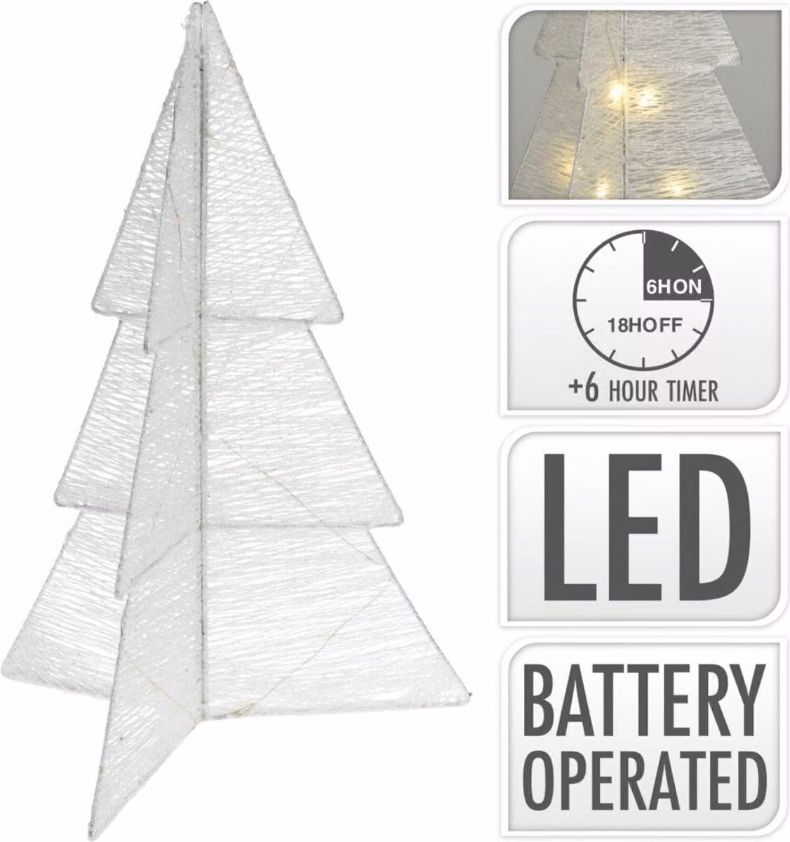 Altre marche Albero di Natale Pieghevole Con Timer Led 50Cm Bianco