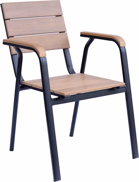 Oviala - Sedia da giardino in alluminio e legno sintetico