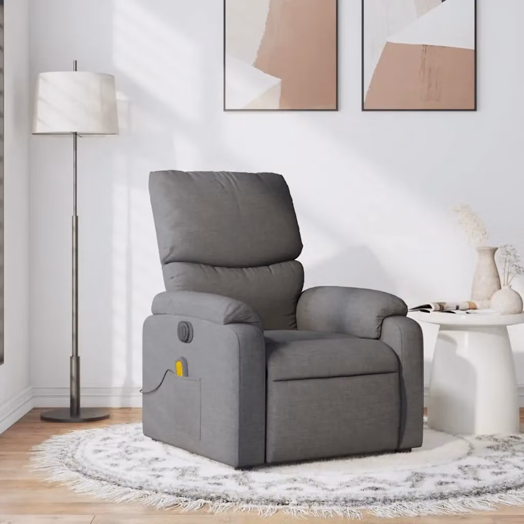 Poltrona Relax Reclinabile Moderna in Tessuto Grigio con Braccioli – 2