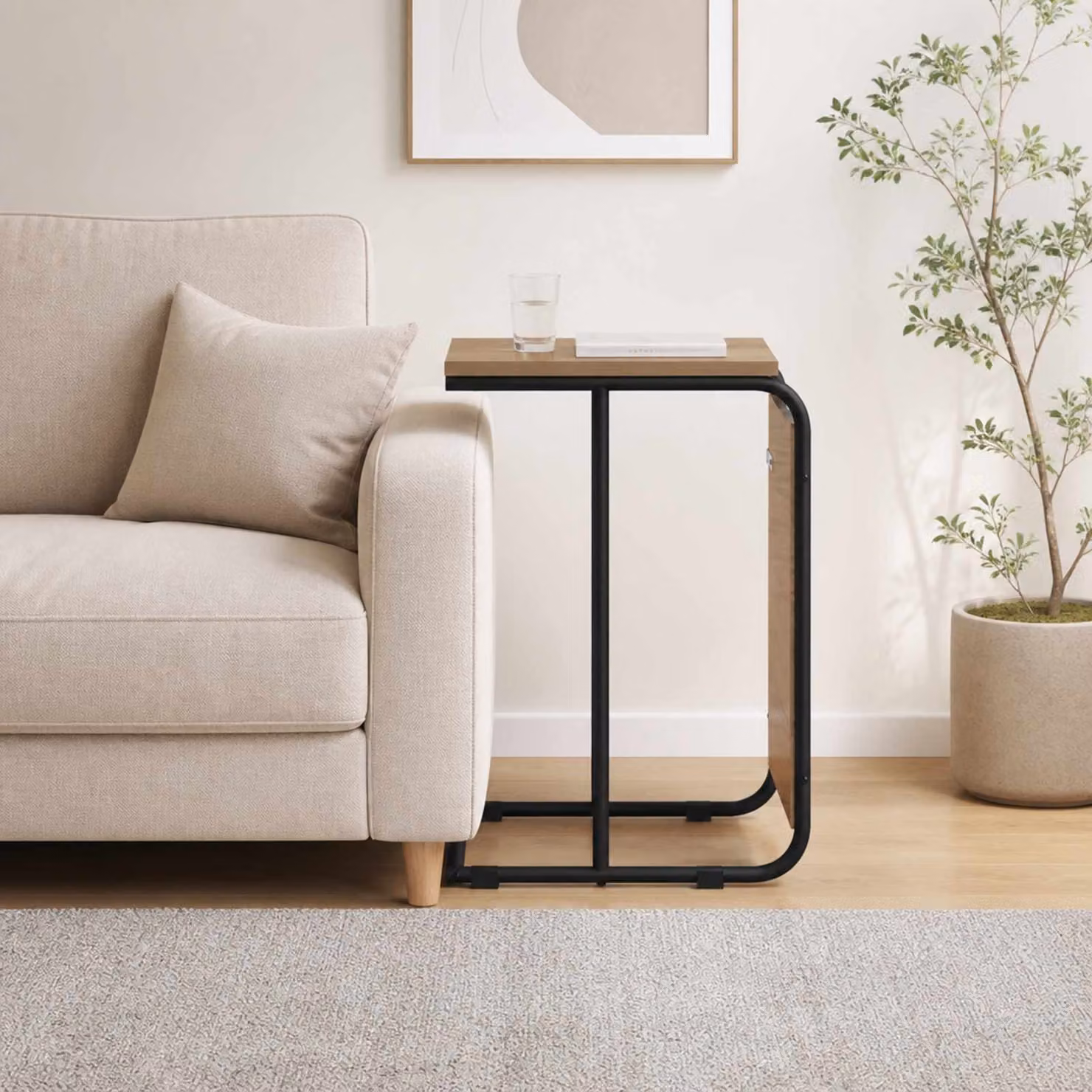 vidaXL Tavolo laterale moderno in rovere marrone L: 40 cm, P: 31 cm, H: 55 cm