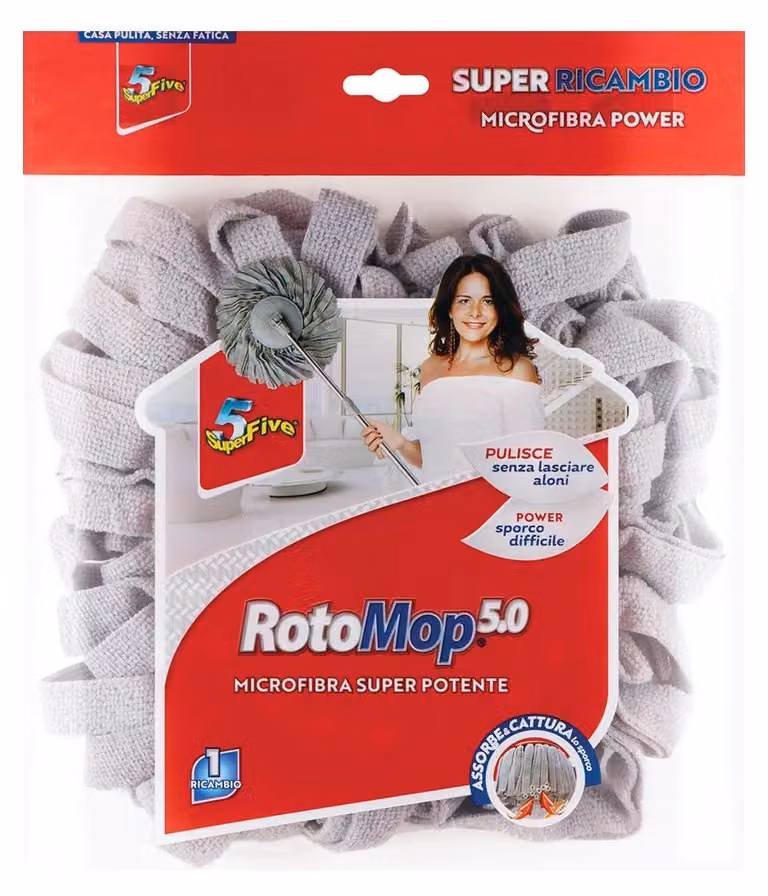 Testina di ricambio in microfibra, estremamente resistente, confezione singola, colore bianco