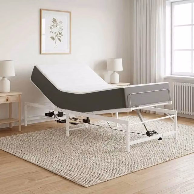 Telaio Letto Elettrico Regolabile Bianco 100 x 200 cm Acciaio 42021399