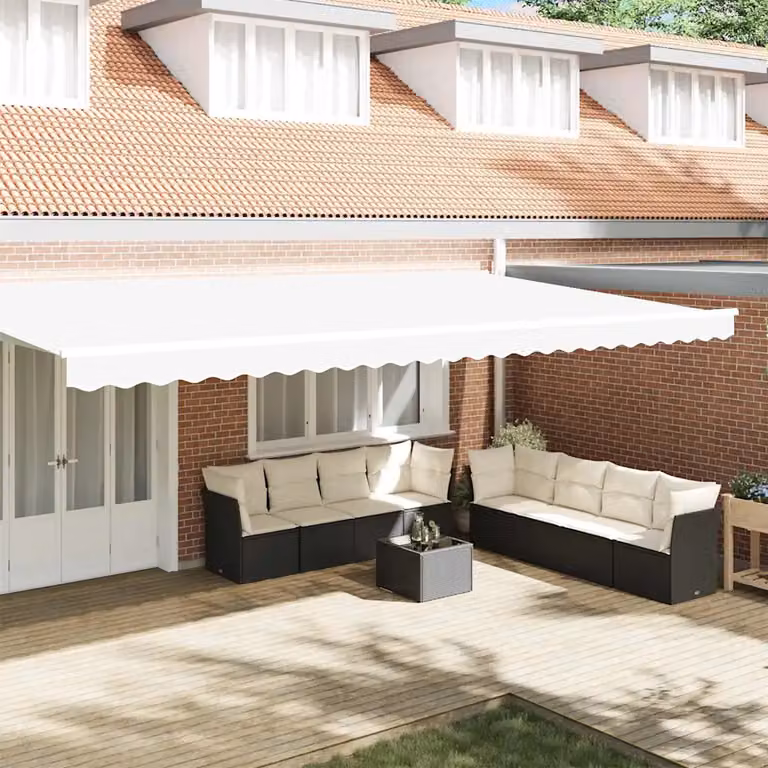 Mantovana di ricambio per tenda da sole vidaXL in poliestere, Bianco, L: 6 m