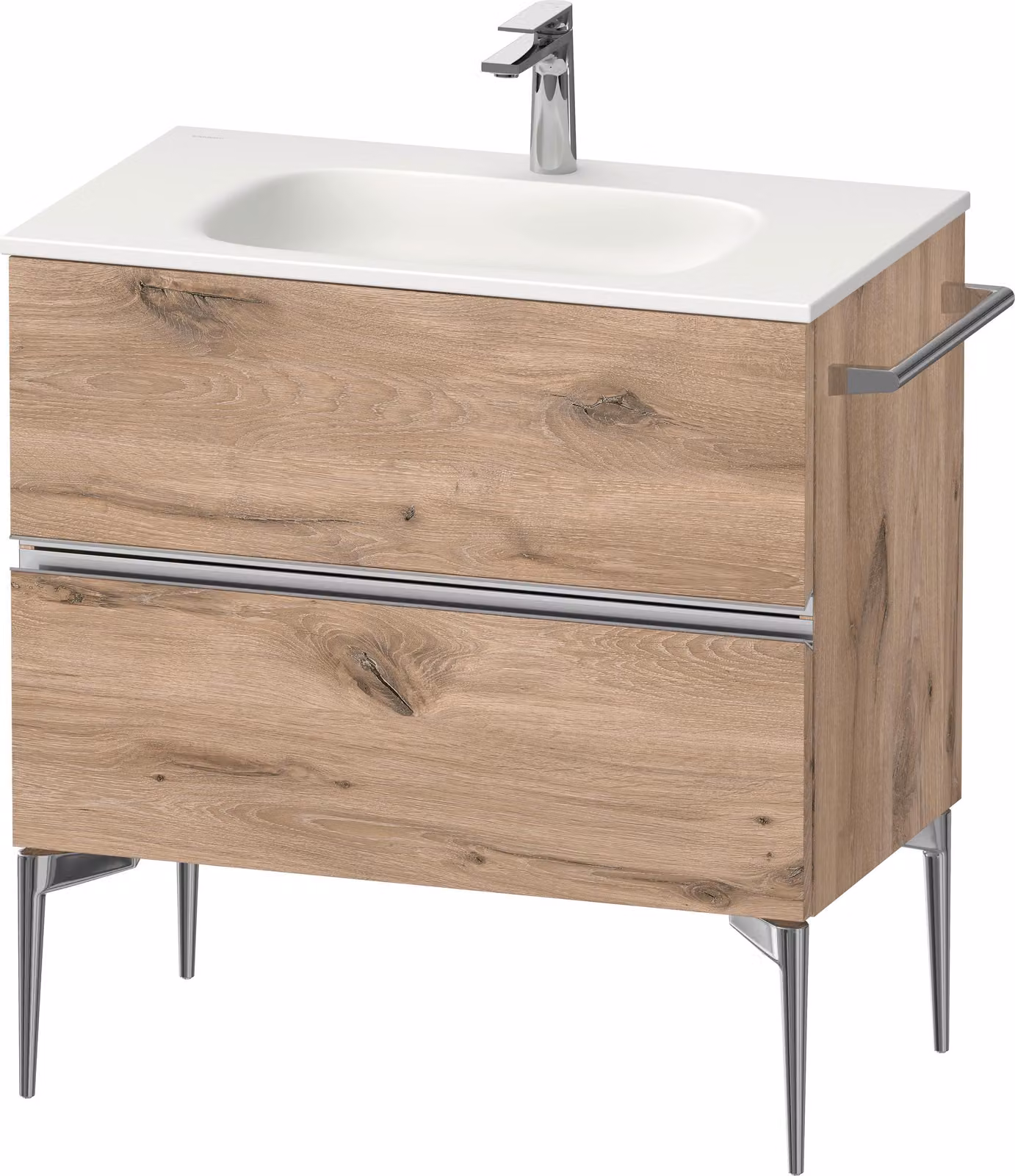 Duravit Sivida bâti-support pour lavabo, 2 tiroirs, poignée profilée chromée, 810x477x592mm, pour Sivida, SV4651010550000, SV4651010550000
