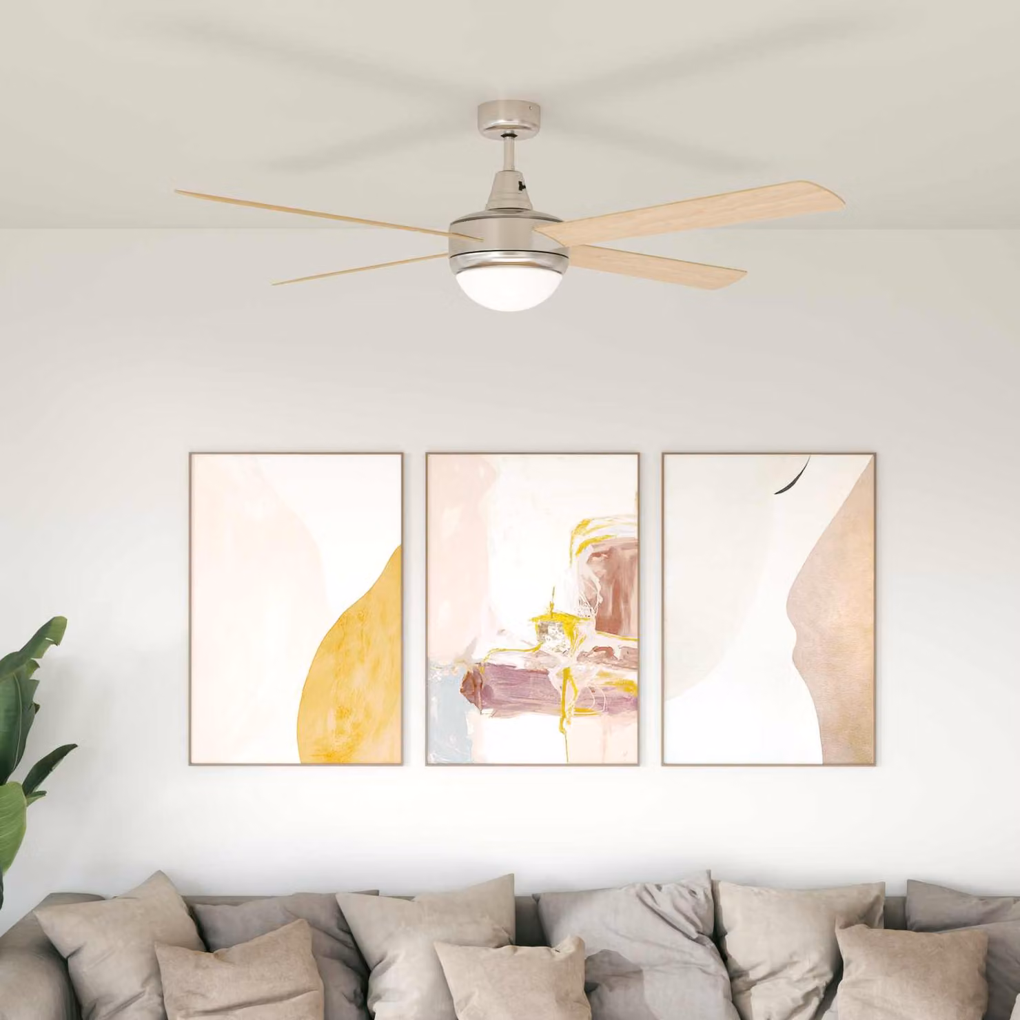 vidaXL Ventilatore da soffitto con luce e telecomando, colore marrone, Ø 130 cm