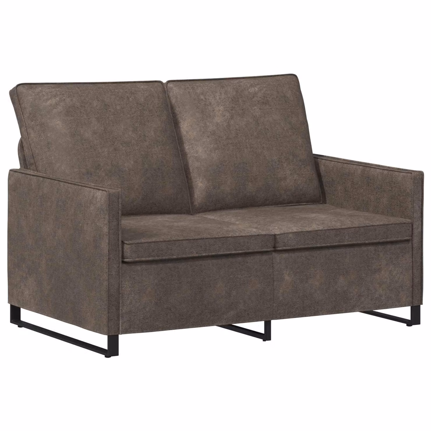 vidaXL Divano a 2 posti Grigio con poggiatesta regolabile e struttura in metallo L: 130 cm, P: 81 cm, H: 82 cm