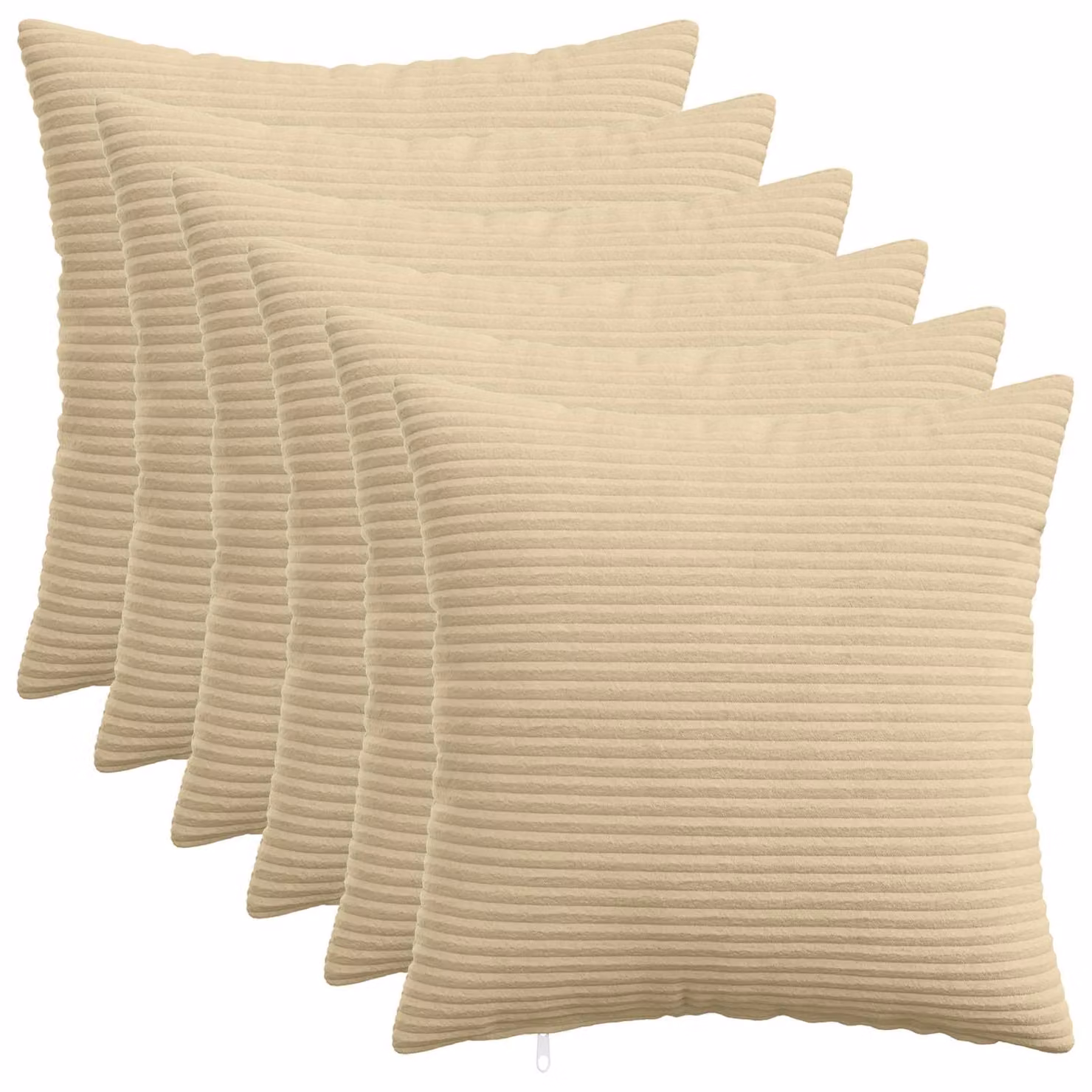 Set di 6 federe vidaXL HEERLEN in velluto a coste, Grigio Verde, 35 x 35 cm
