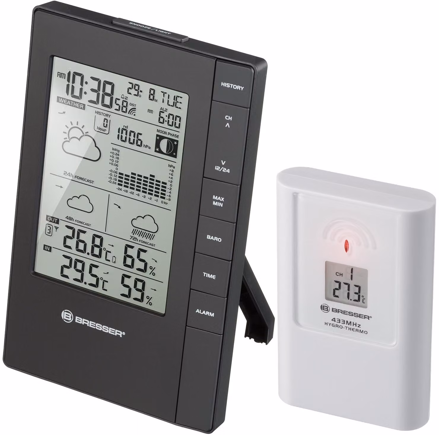 BRESSER Optik TemeoTrend FSX 7060200 Stazione meteo wireless Previsioni per 3 giorni