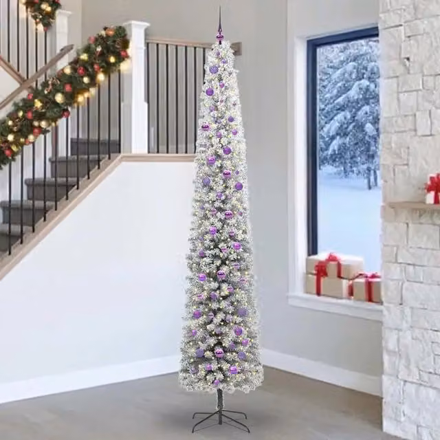 Albero di Natale artificiale moderno vidaXL verde con 300 LED luce bianca calda, Altezza: 270 cm – 1