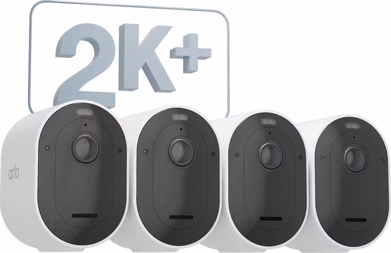 Connected Security Camera - ARLO - Pro 5 2K+ - Color Night Vision - 4 Cameras - Dual Band Wi-Fi