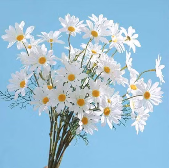 Fiori artificiali "Madeliefje", resistenti ai raggi UV, per giardino e uso esterno - Bianco