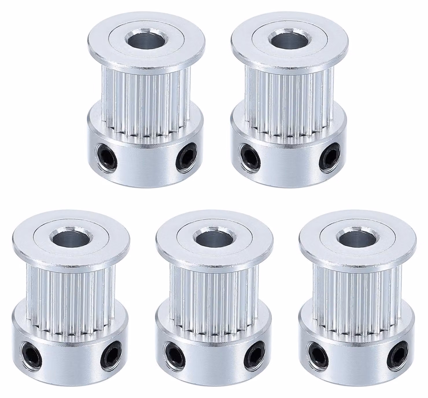 5 pulegge in alluminio, con 20 denti, foro di 5 mm, larghezza di 10 mm, per cinghie di distribuzione