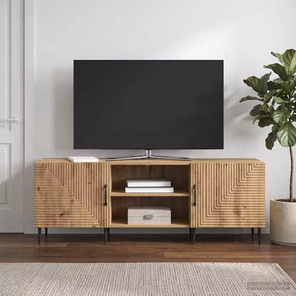 Mobile TV vidaXL in stile vintage marrone con ruote L/P/H: 150 x 31 x 50 cm