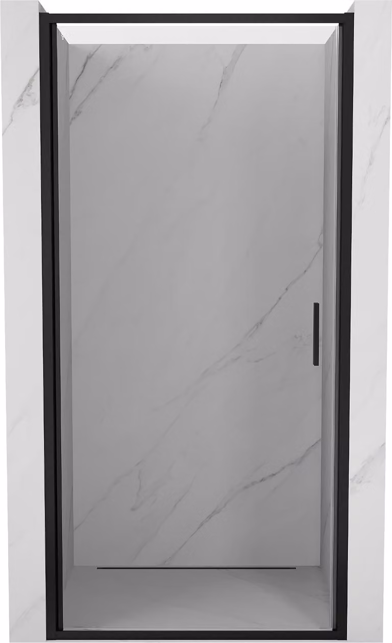 Mexen Exo porta doccia a battente 85 cm, trasparente, nera - 817-085-000-70-00