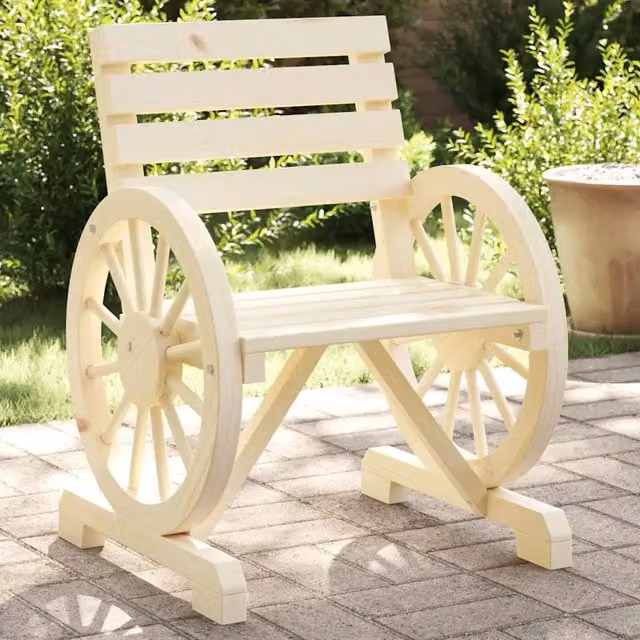 Set di 2 sedie da giardino vidaXL in legno massello di abete beige L/P/H: 58 x 58 x 78,5 cm – 1