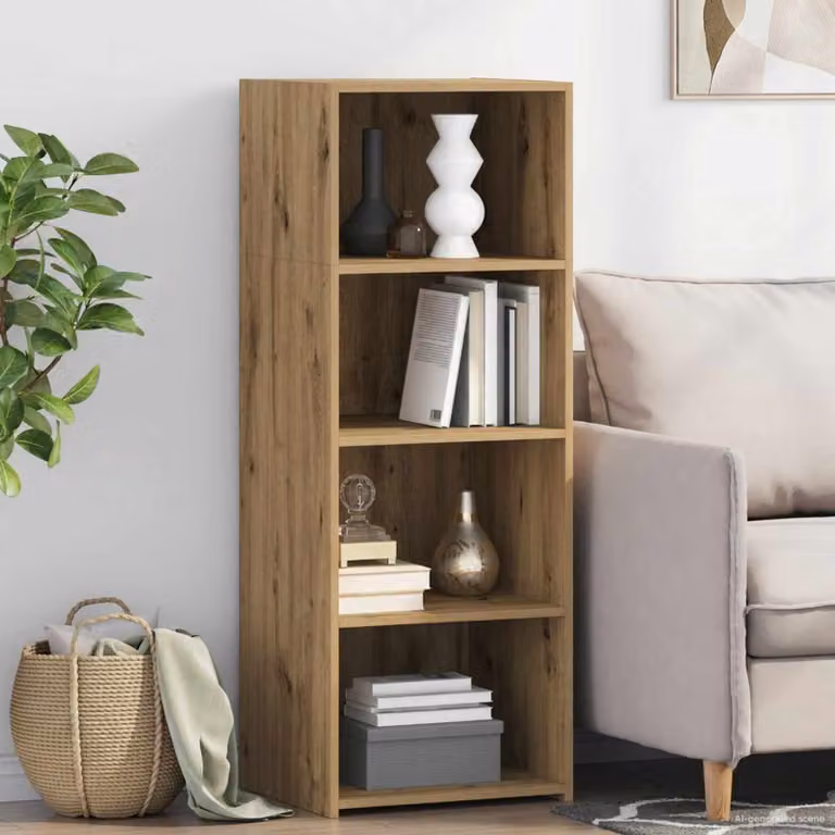 Credenza moderna vidaXL in legno color rovere marrone L: 45 cm, P: 41 cm, H: 124 cm