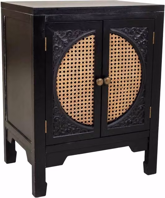 Comodino in legno nero 50x36x65