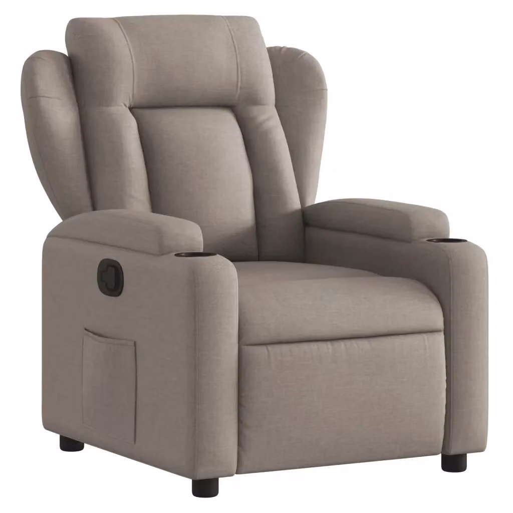Poltrona Reclinabile Relax vidaXL in Tessuto Beige e Grigio con Braccioli e Regolazione Manuale – 2