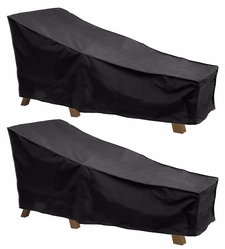 Copertura impermeabile per mobili da giardino, realizzata in tessuto Oxford 210D, dimensioni 210x80x75 cm, colore nero, confezione da 2 pezzi