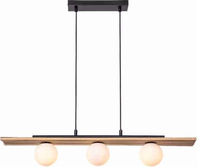 Lampada a sospensione Noxelle Rabalux in legno e nero con 3 lampadine G9