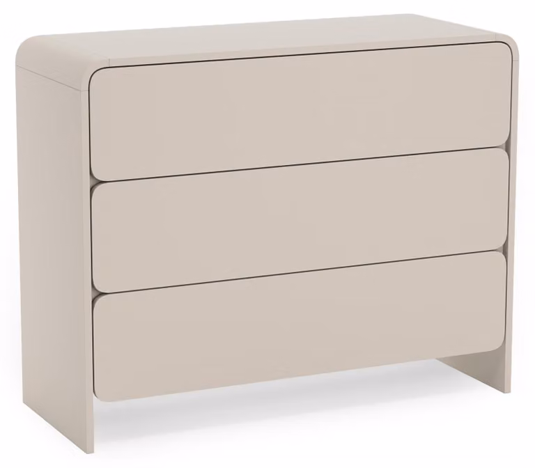 Selsey Lummo - Comodino a 3 cassetti, color cashmere, 100 cm
