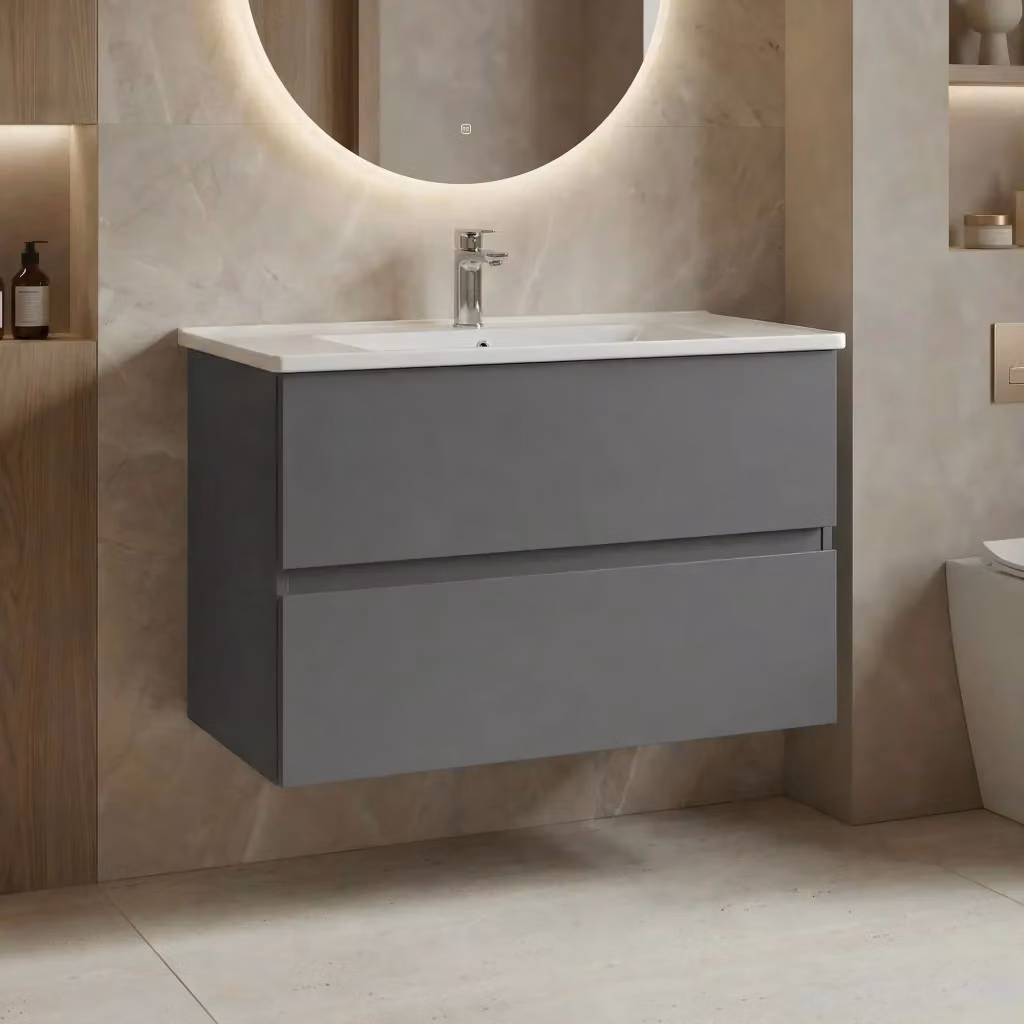Mobile lavabo Nest 91 v2 HANAH HOME Grigio opaco L/P/H: 91 x 51 x 55 cm – 2
