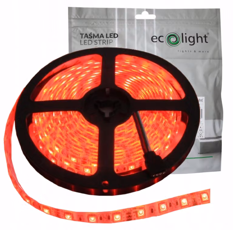 Striscia LED dimmerabile, rotolo da 5 metri, 24W, 12V, grado di protezione IP20, luce rossa decorativa